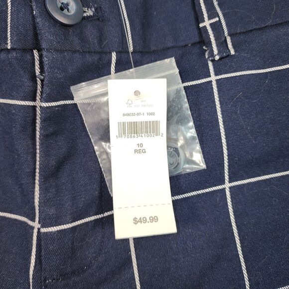 GAP Slim City Crop Pants Cotton Blend Womens Size 10 Blue and White Window Pain - Picture 4 of 9